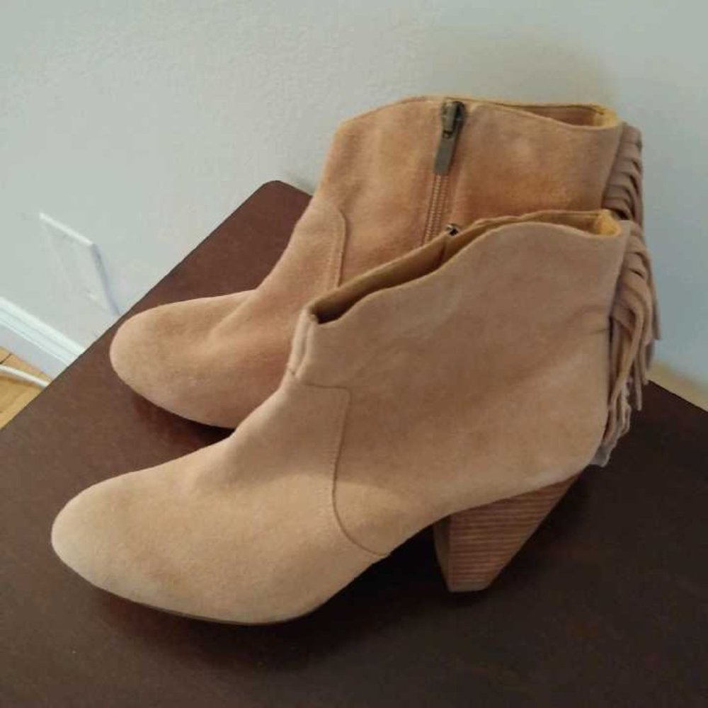 Jessica Simpson Suede Fringed Booties - Picture 1 of 3